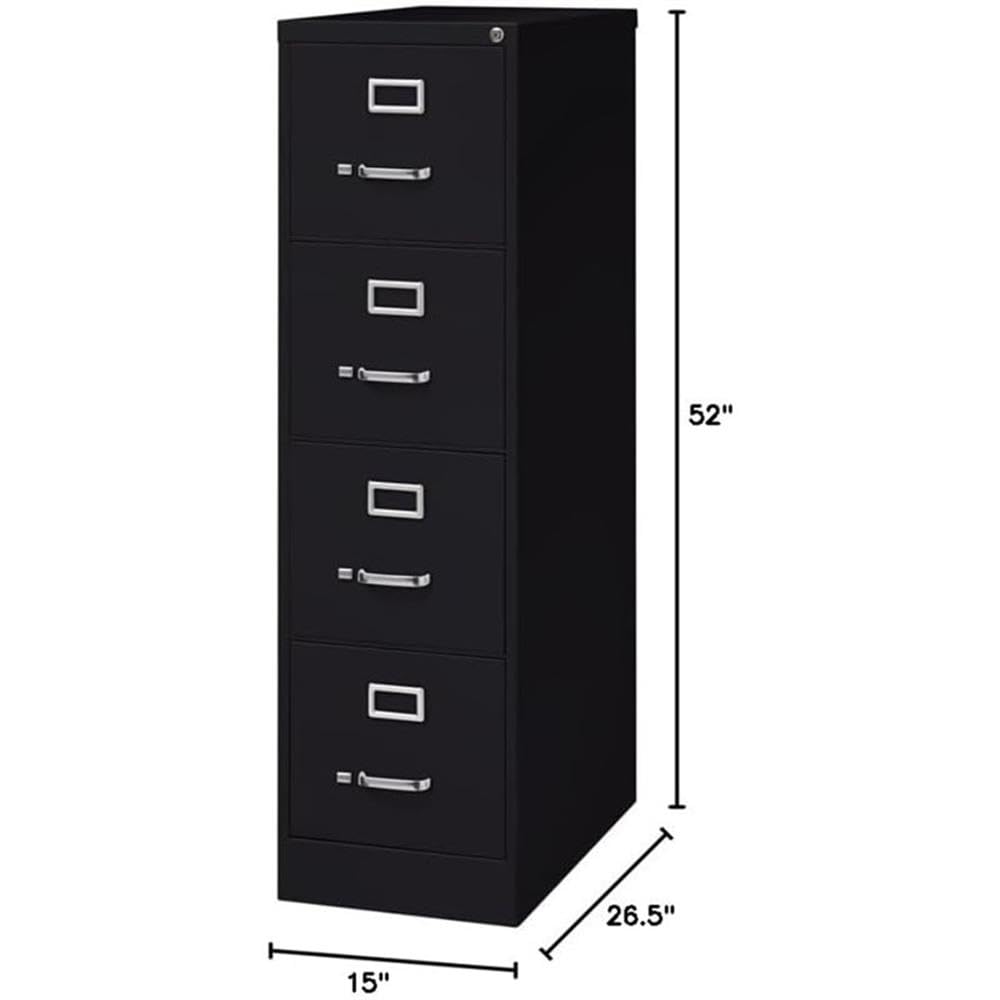 Black 4-Drawer Metal Vertical Filing Cabinet Z41758