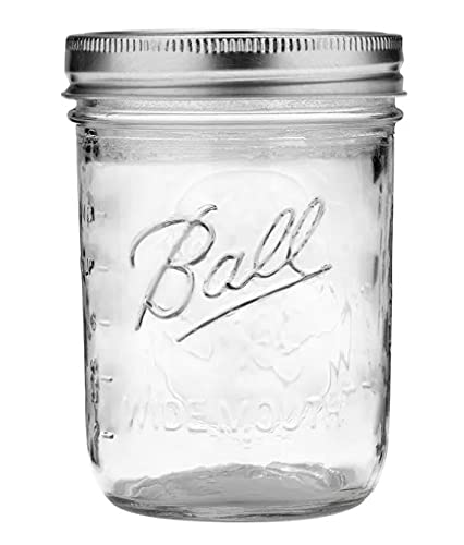 12 Pieces 16oz Wide Mouth Glass Mason Jars with Lid and Band N513582