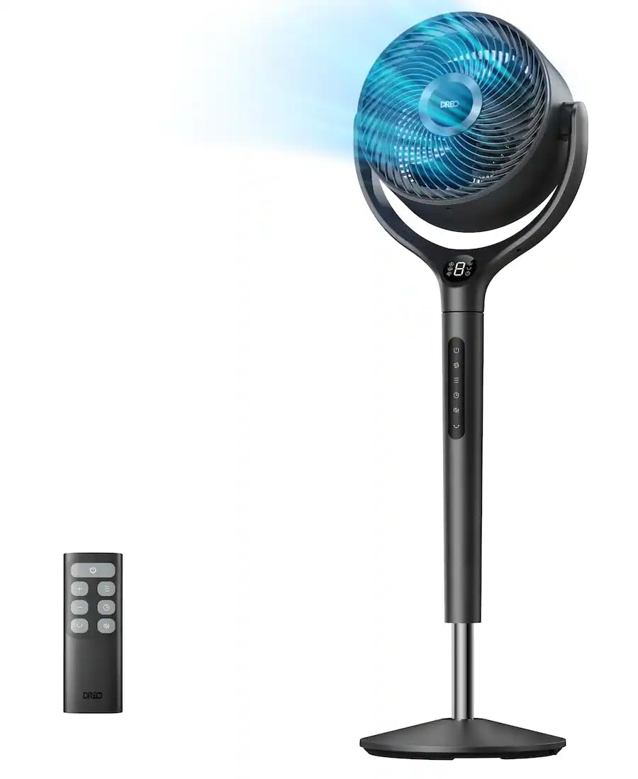 9 in. Adjustable Pedestal Floor Fan with Remote Y1711