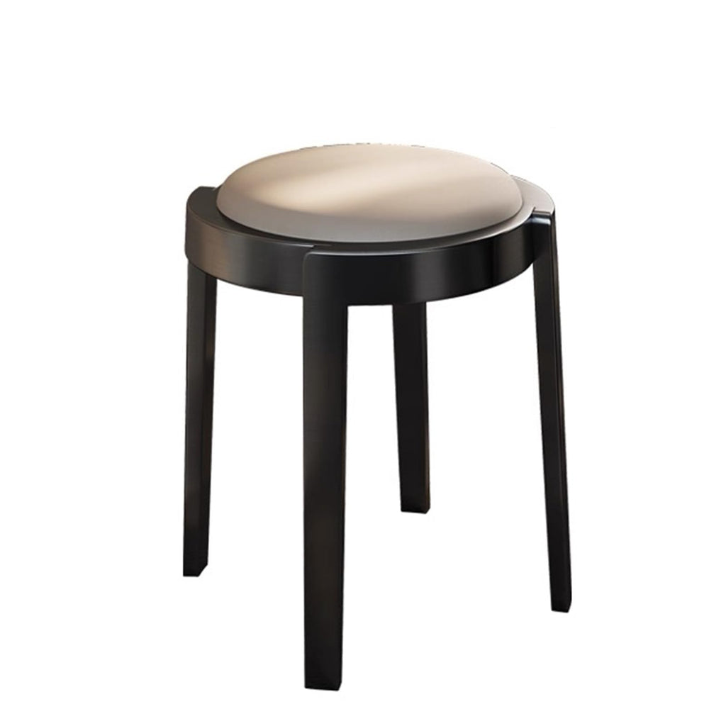 Round Stackable Stainless Steel Microfiber Leather Stools I83941