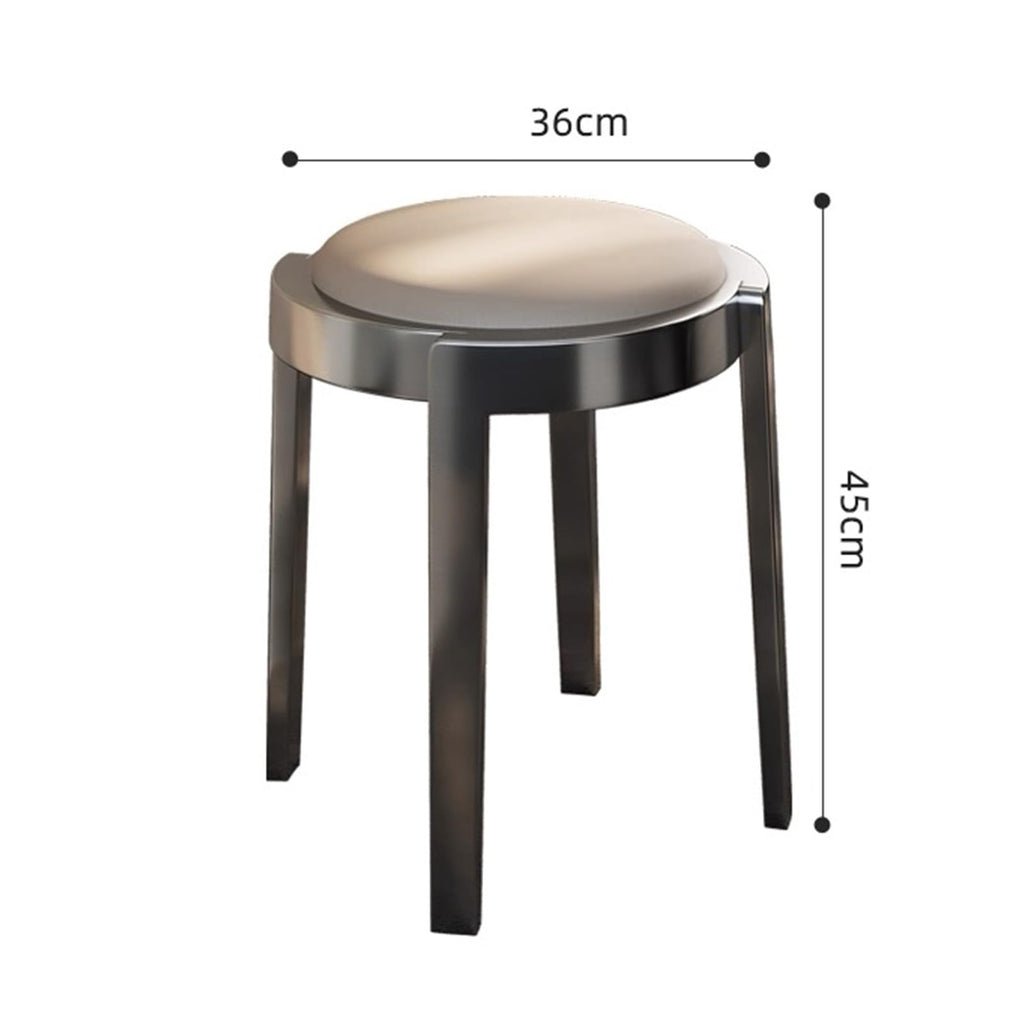 Round Stackable Stainless Steel Microfiber Leather Stools I83941