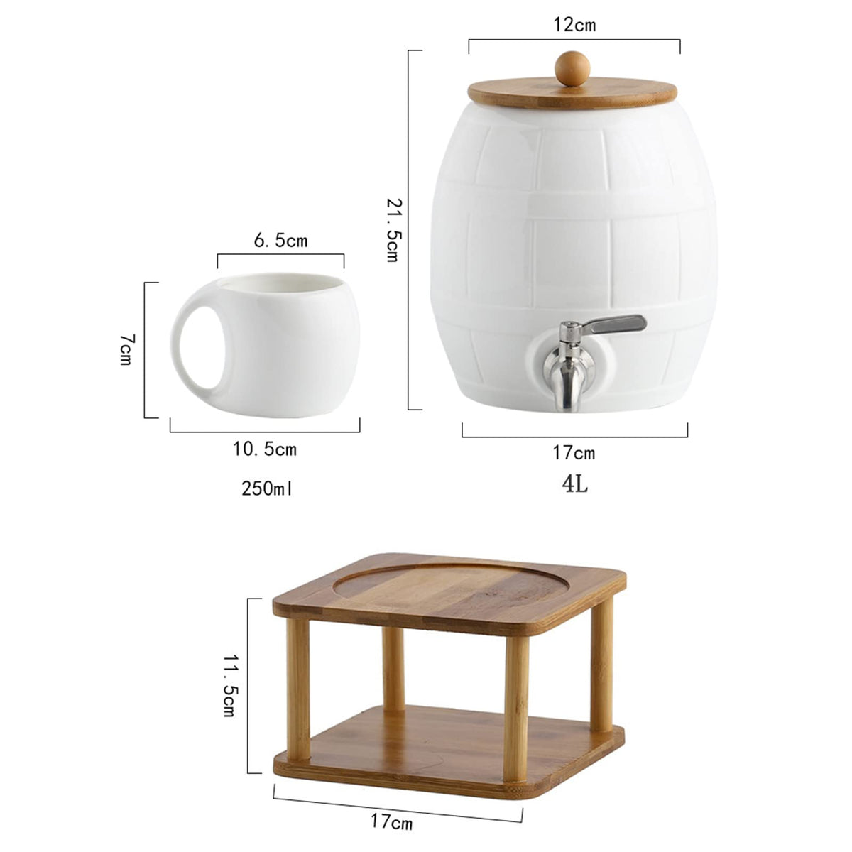 Ceramic Water Dispenser with Stainless Steel Spigot S81094