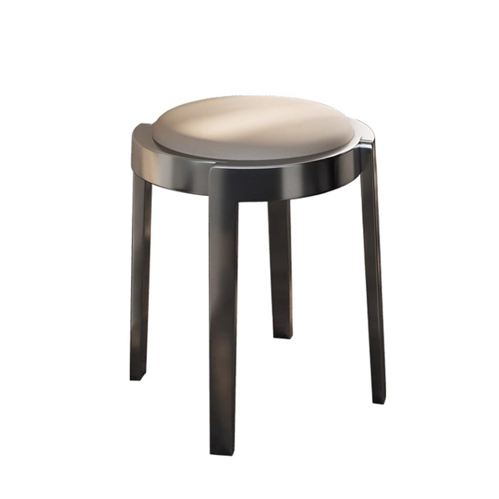 Round Stackable Stainless Steel Microfiber Leather Stools I83941