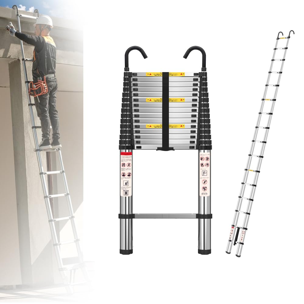Aluminum Telescoping Ladder 20 FT 330 Lb Capacity R20527