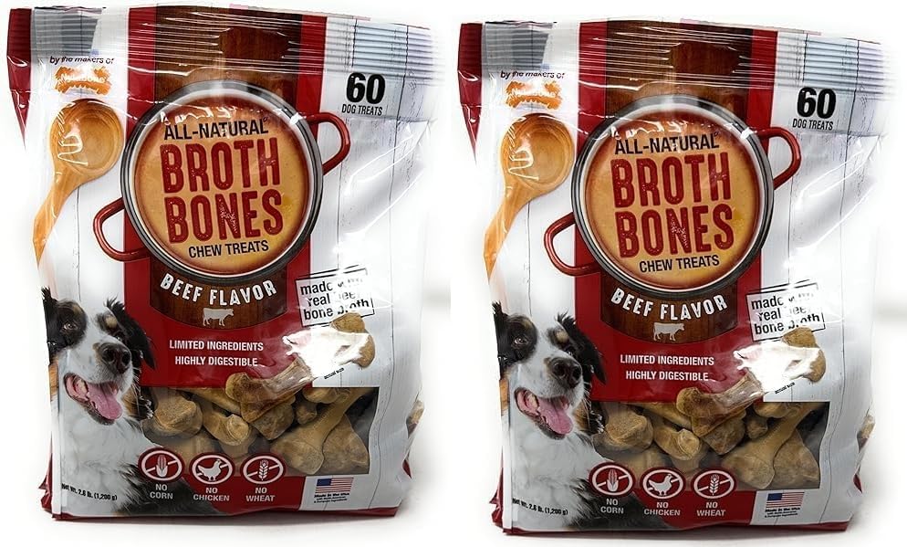 All-Natural Beef Broth Bones Dog Chew Treats O9946