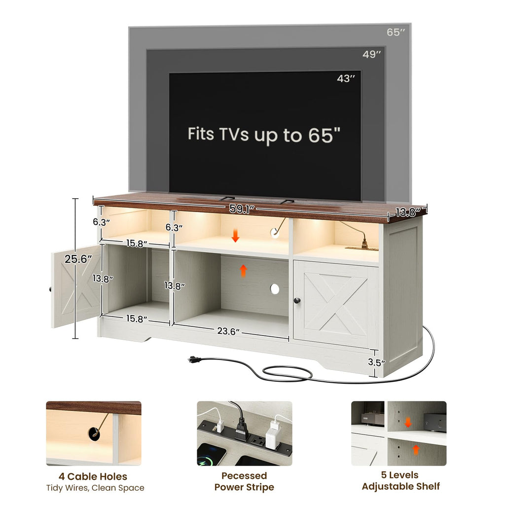 White TV Stand B726