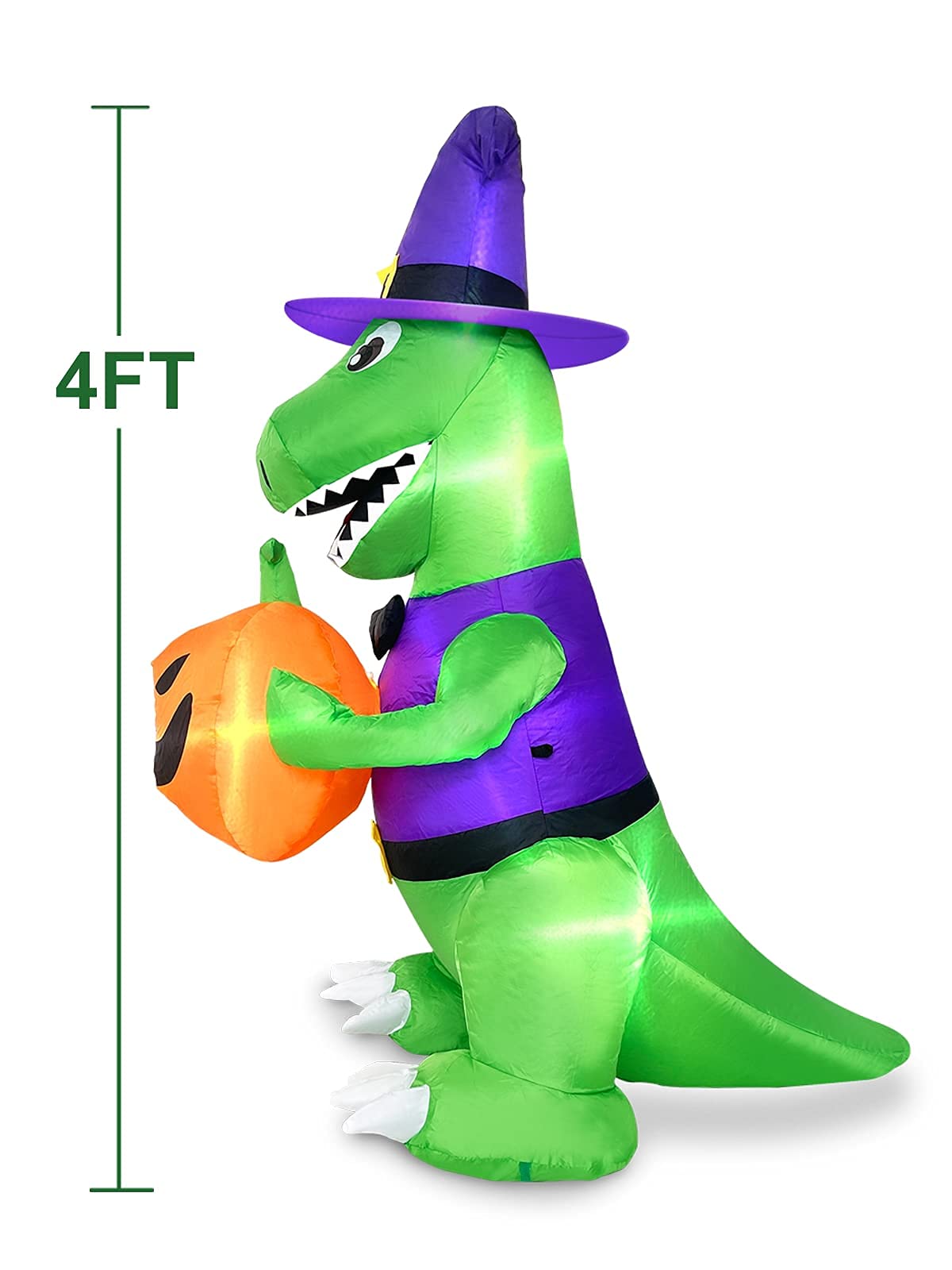 4 Ft Halloween Inflatables Witch Dinosaur Y812