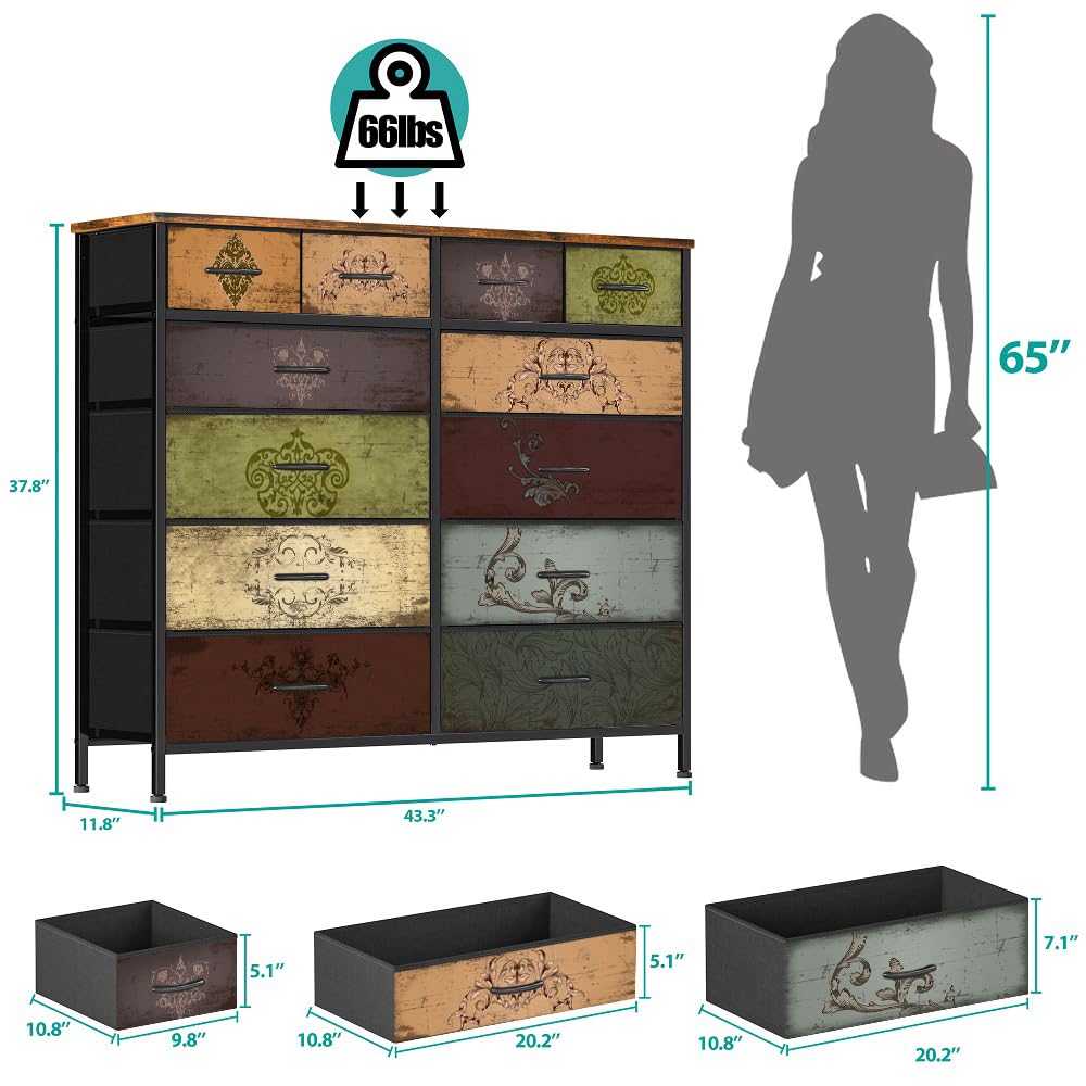 12 Drawer Fabric Dresser Y2388
