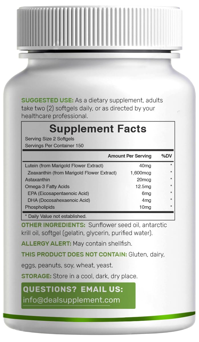 Lutein and Zeaxanthin 40mg 300 Softgels R7799