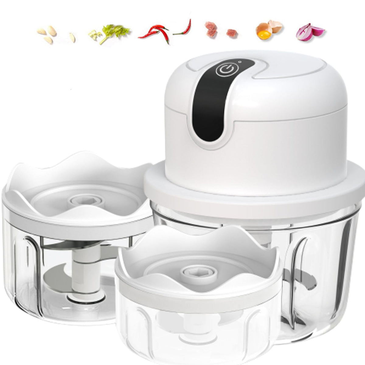 White 3 Cup USB Rechargeable Portable Electric Garlic Crusher F995521