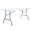 Portable Fold-in-Half Banquet Table 300 Lb Capacity White 6 Ft F811476