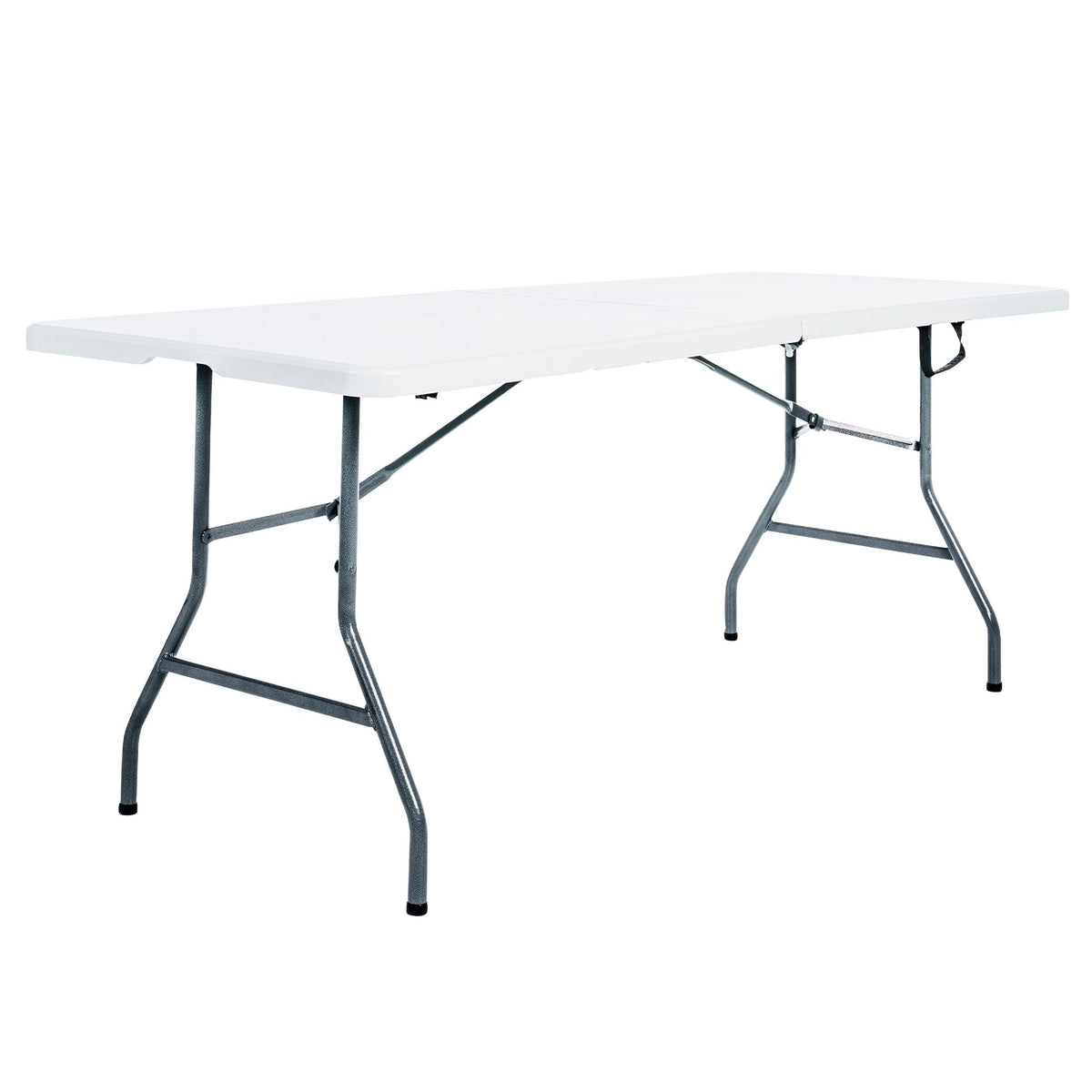 Portable Fold-in-Half Banquet Table 300 Lb Capacity White 6 Ft F811476