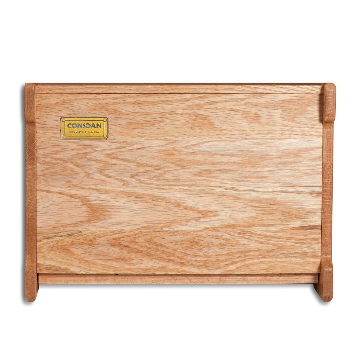 Solid Wood Oak Bread Box with Clear Window Q496