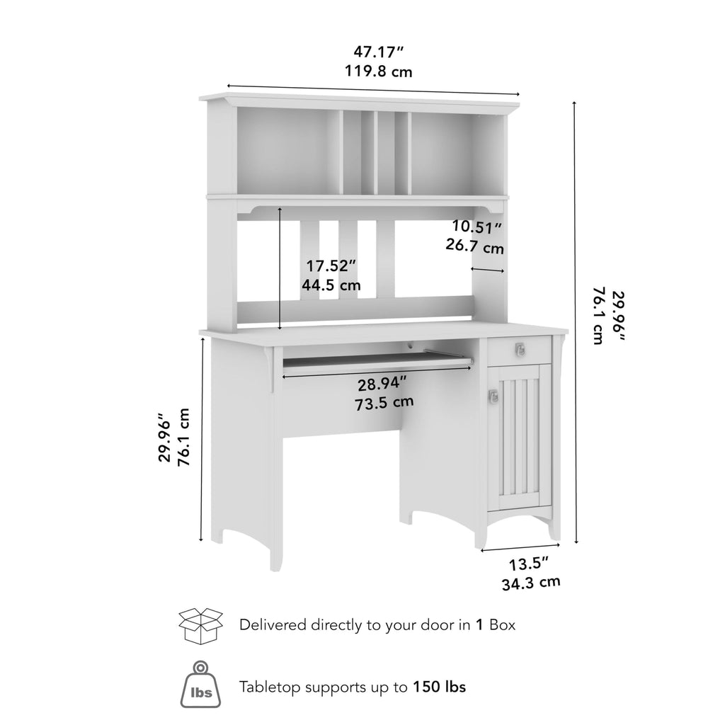 Small Computer Desk with Hutch V33001