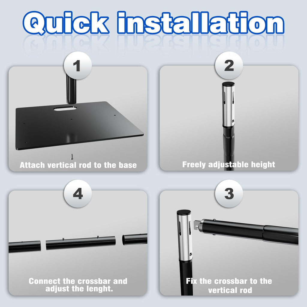 8ftx10ft Adjustable Heavy Duty Black Pipe and Drape Backdrop Stand X321417