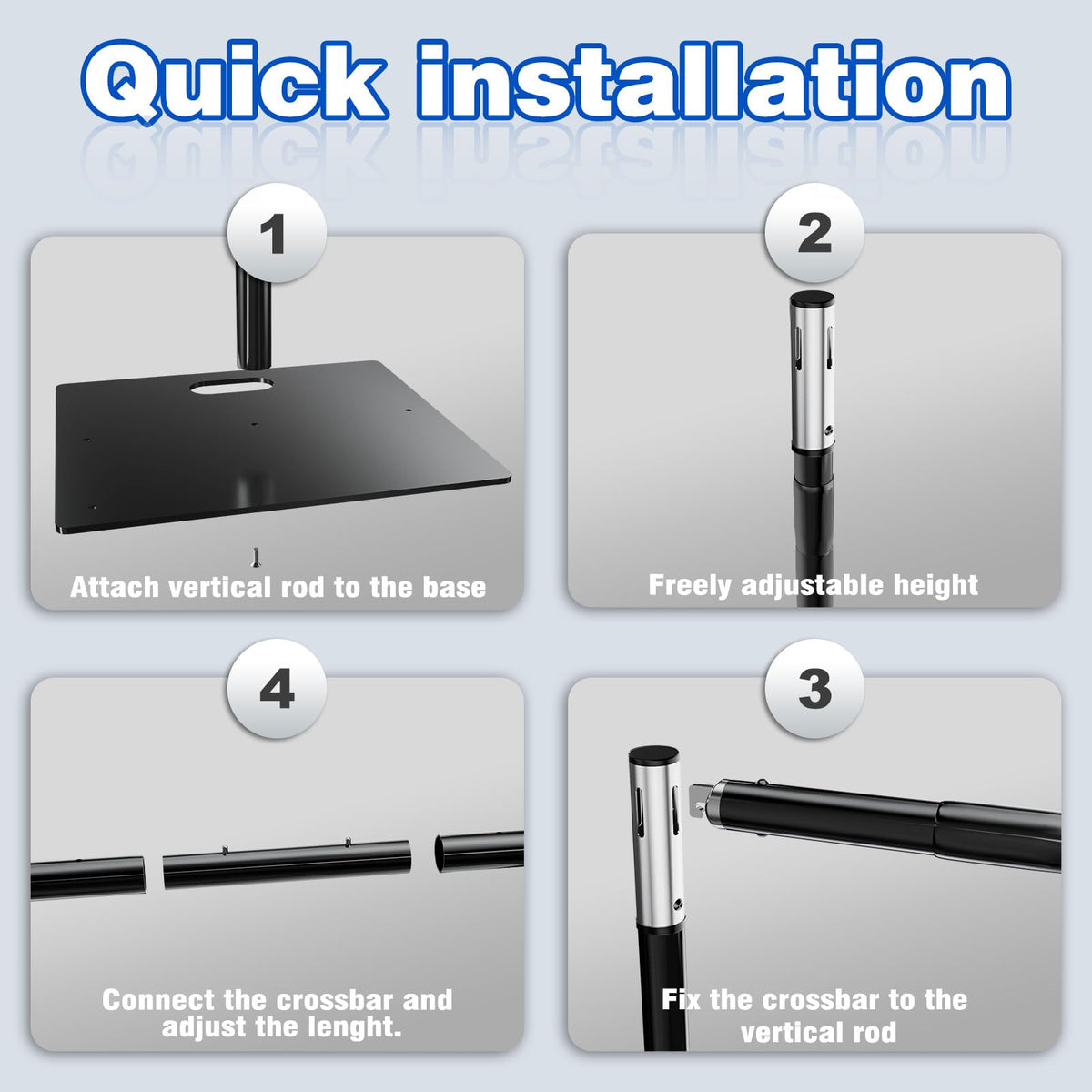 8ftx10ft Adjustable Heavy Duty Black Pipe and Drape Backdrop Stand X321417