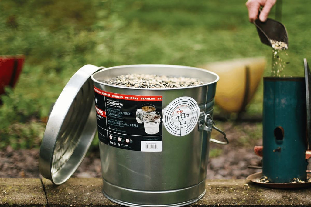 6 Gallon Galvanized Steel Storage Can or Waste Bin with Locking Lid O260