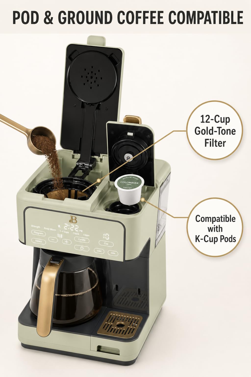 12 Cup Programmable Drip Coffee Maker with Reusable Filter S880730