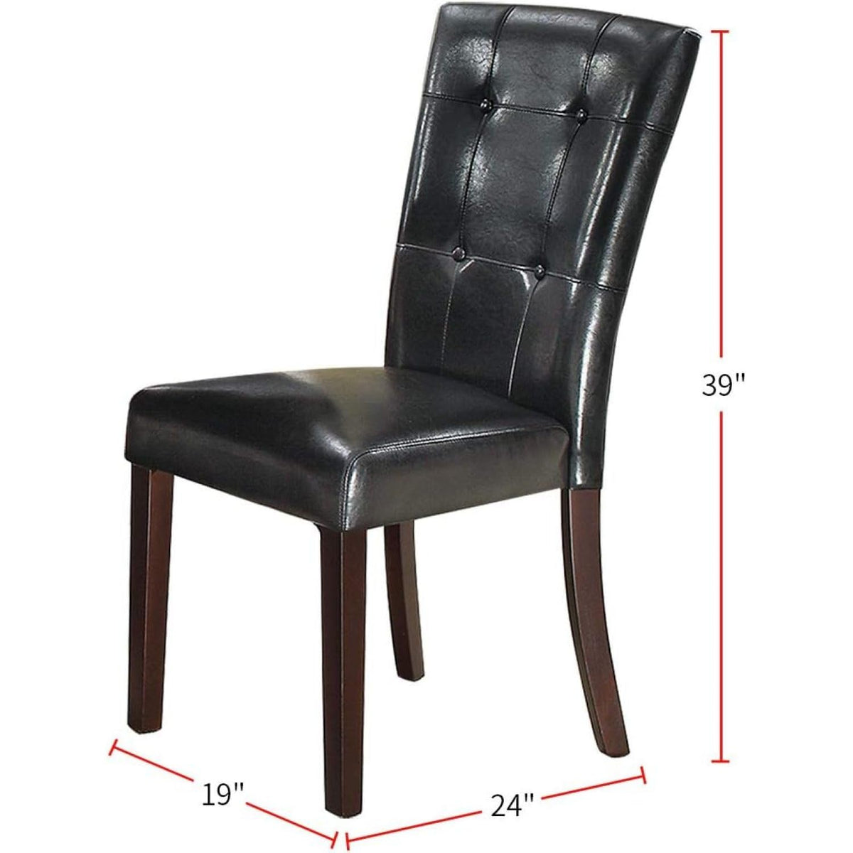 Black Faux Leather Parson Chairs Set of 2 M638