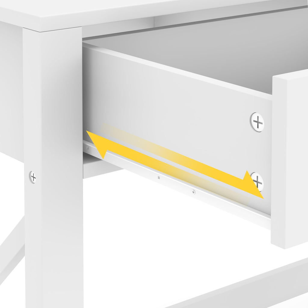 White Home Office Desk with Drawers T93276