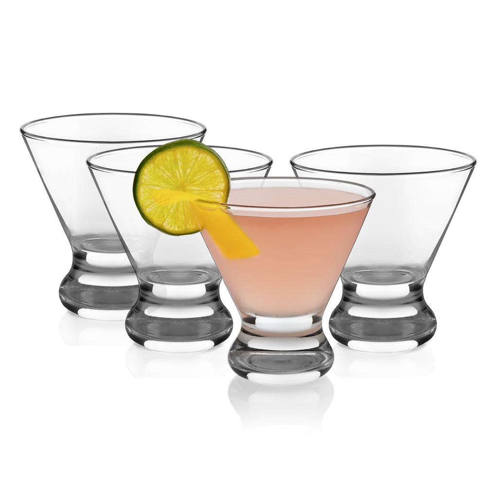 8.25 Oz Dishwasher Safe Stemless Martini Glasses Set of 4 U2260