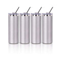 4 Pack 20 OZ Glitter Silver Tumblers D441441