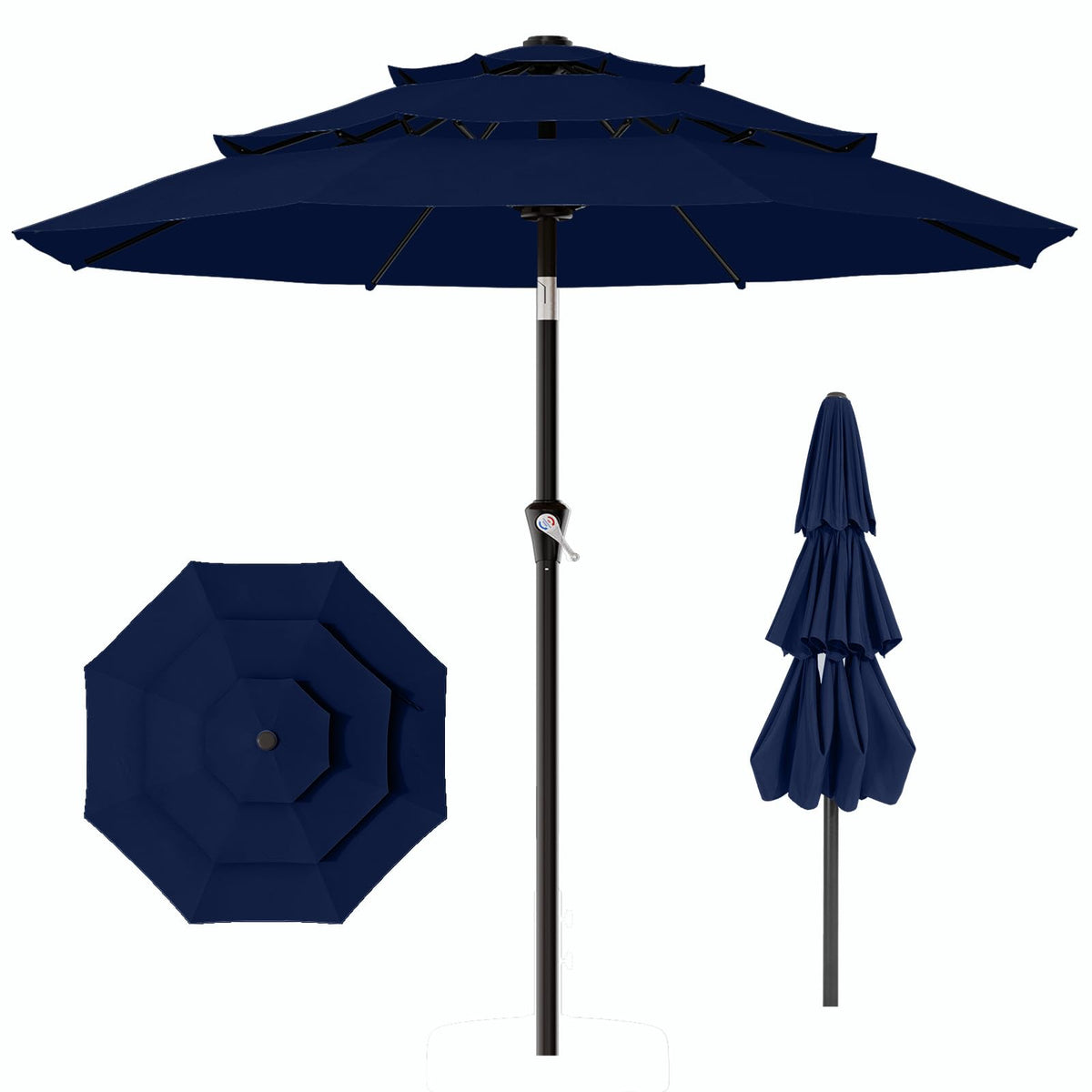 9ft 3-Tier UV Protection Windproof Patio Umbrella L17840