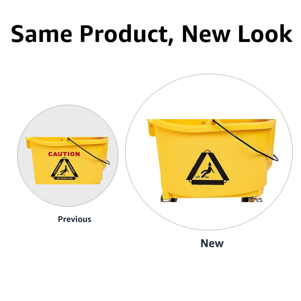 Rectangular Mop Bucket with Down Press Wringer Combo, 35-Quart, Yellow R9164