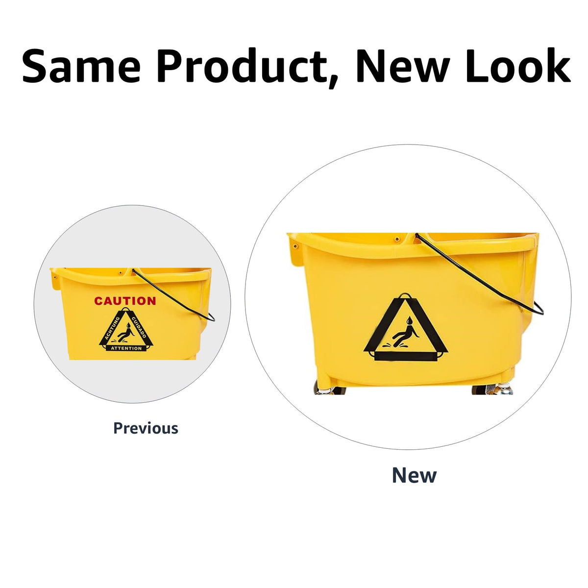 Rectangular Mop Bucket with Down Press Wringer Combo, 35-Quart, Yellow R9164