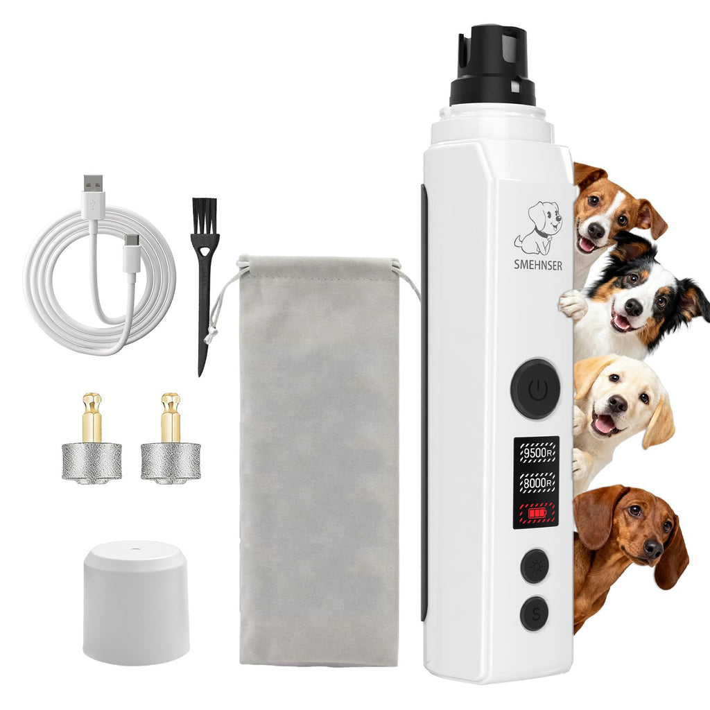 White 2-Speed USB Rechargeable Dog Nail Grinder Q424501