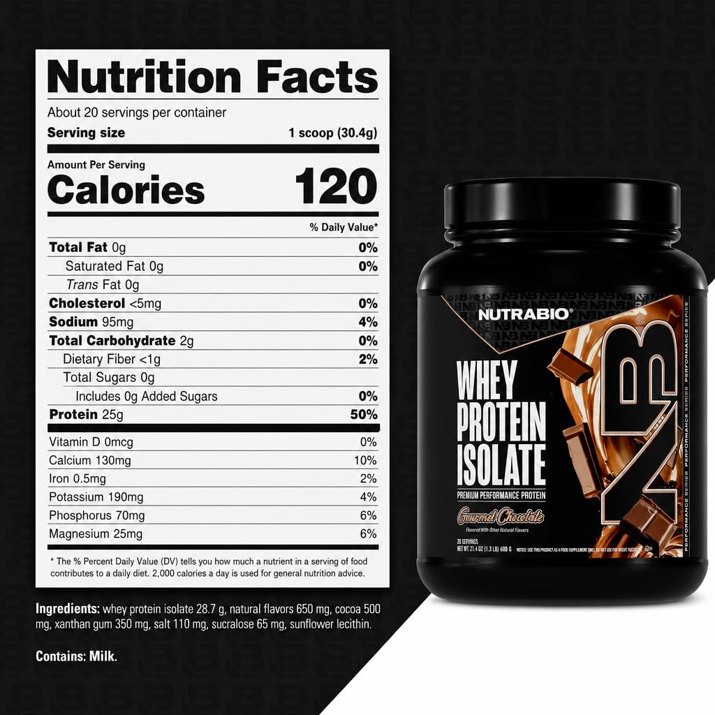 Whey Protein Isolate Powder, 25g Protein, Non-GMO, Gourmet Chocolate, 20 Servings T98140