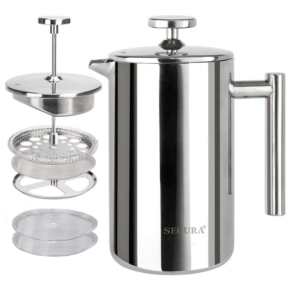 French Press Coffee Maker 304 Grade Stainless Steel Insulated 17oz F3828
