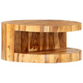 Solid Sheesham Wood Round Coffee Table 25.6 in Diameter Polished Finish G559