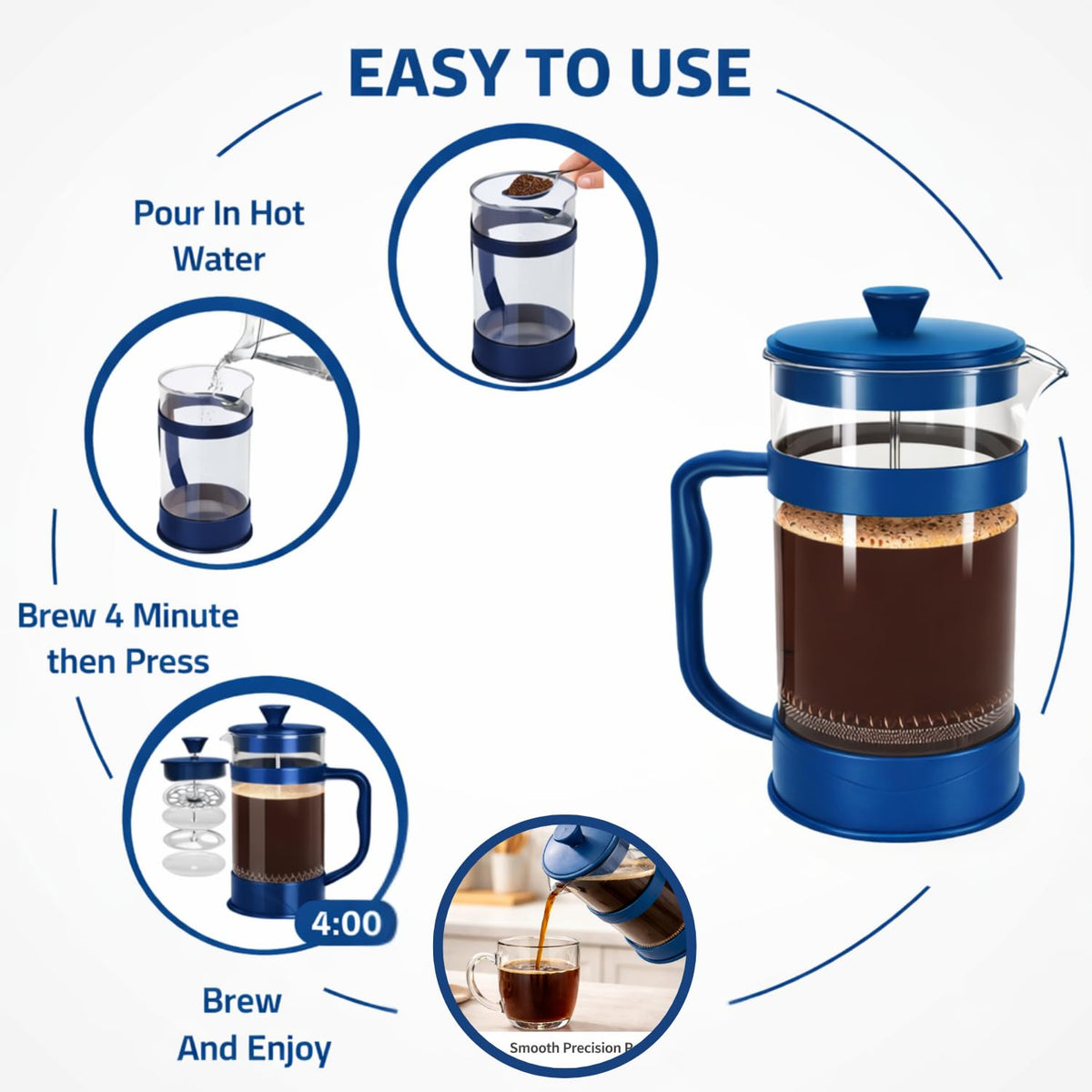 1L Glass French Press Coffee Maker H468