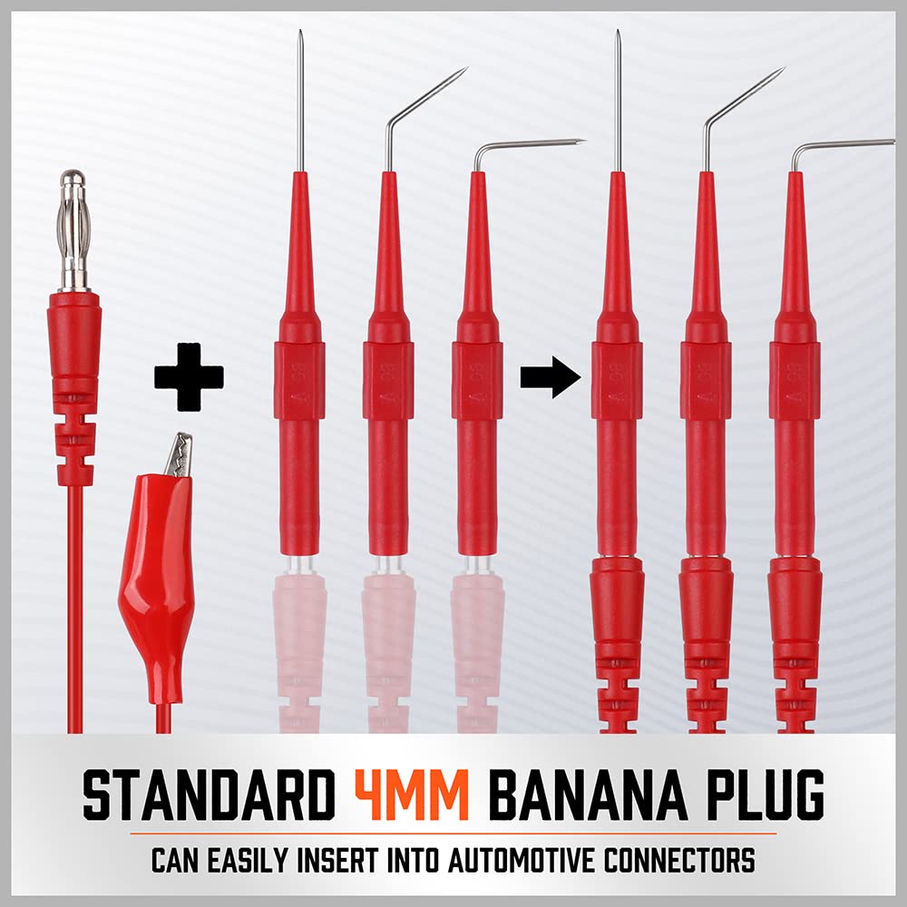 22 Pc Back Probe Pin Kit with 5 Colors Silicone Wires N90493