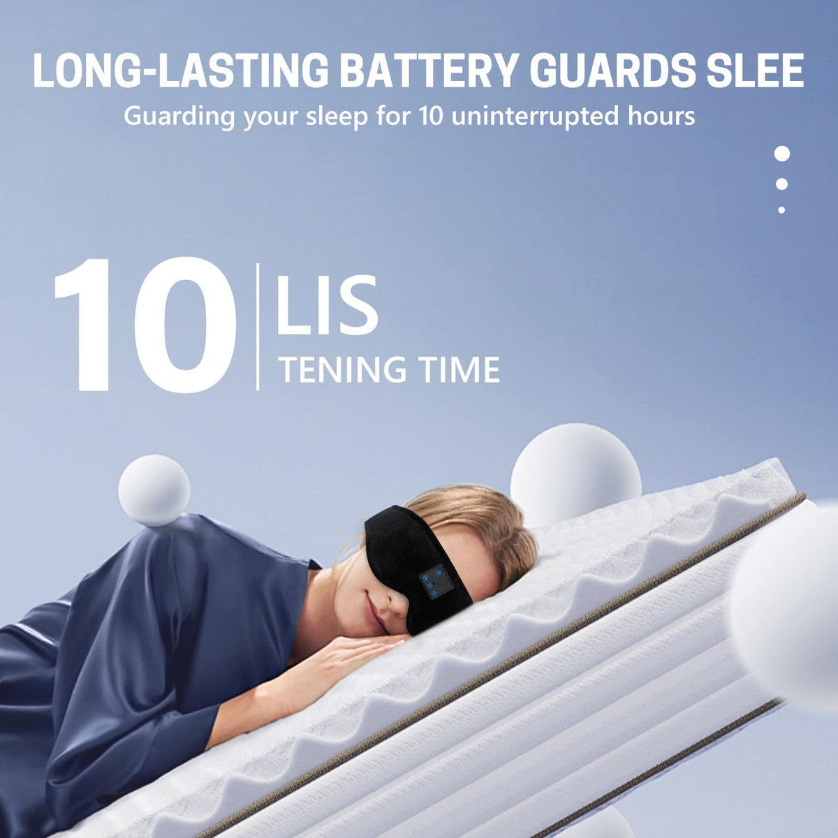 Sleep Mask with Bluetooth Headphones 3D Contour Blackout A5110