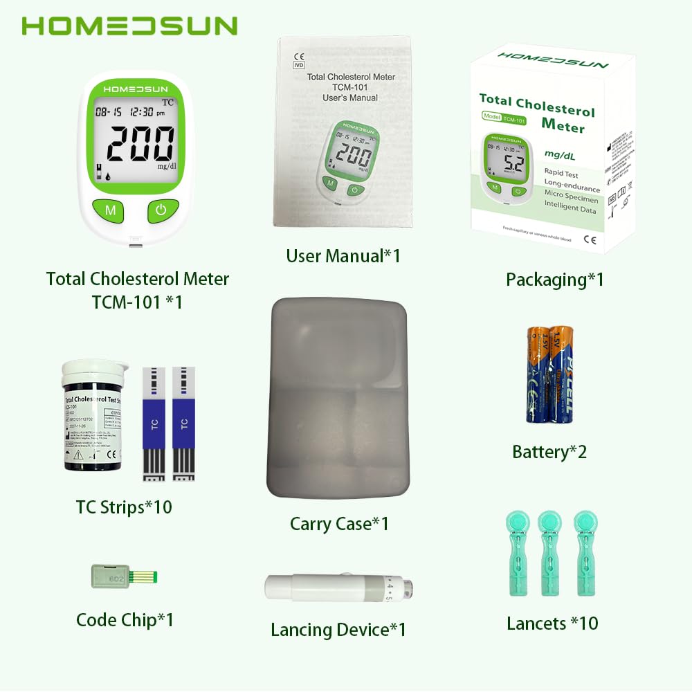 Total Cholesterol Monitor Kit with 10 Strips Lancets X503