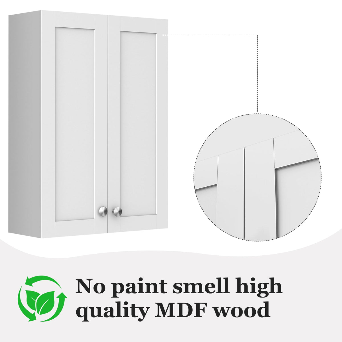 Wall Mounted White Bathroom Storage Cabinet 20x28 inch T8371