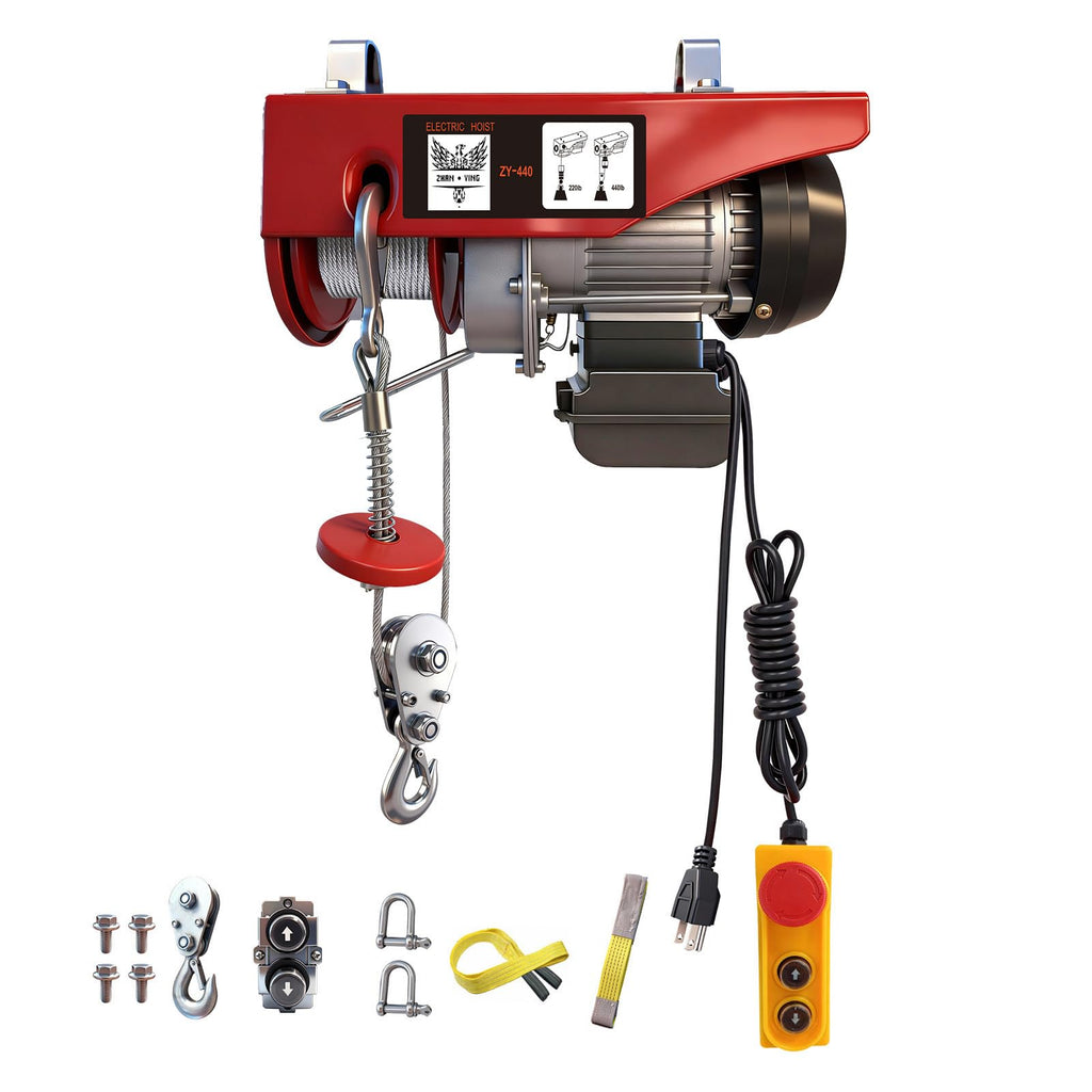 440 lbs 110V Electric Hoist with 14ft Wired Remote Control Y8037