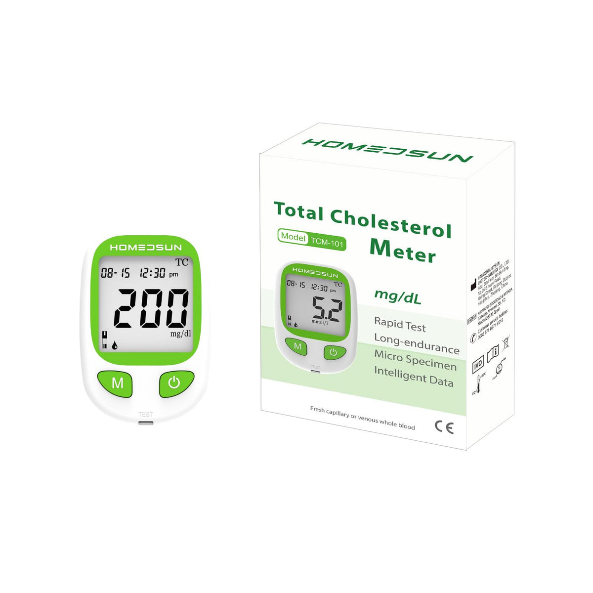 Total Cholesterol Monitor Kit with 10 Strips Lancets X503