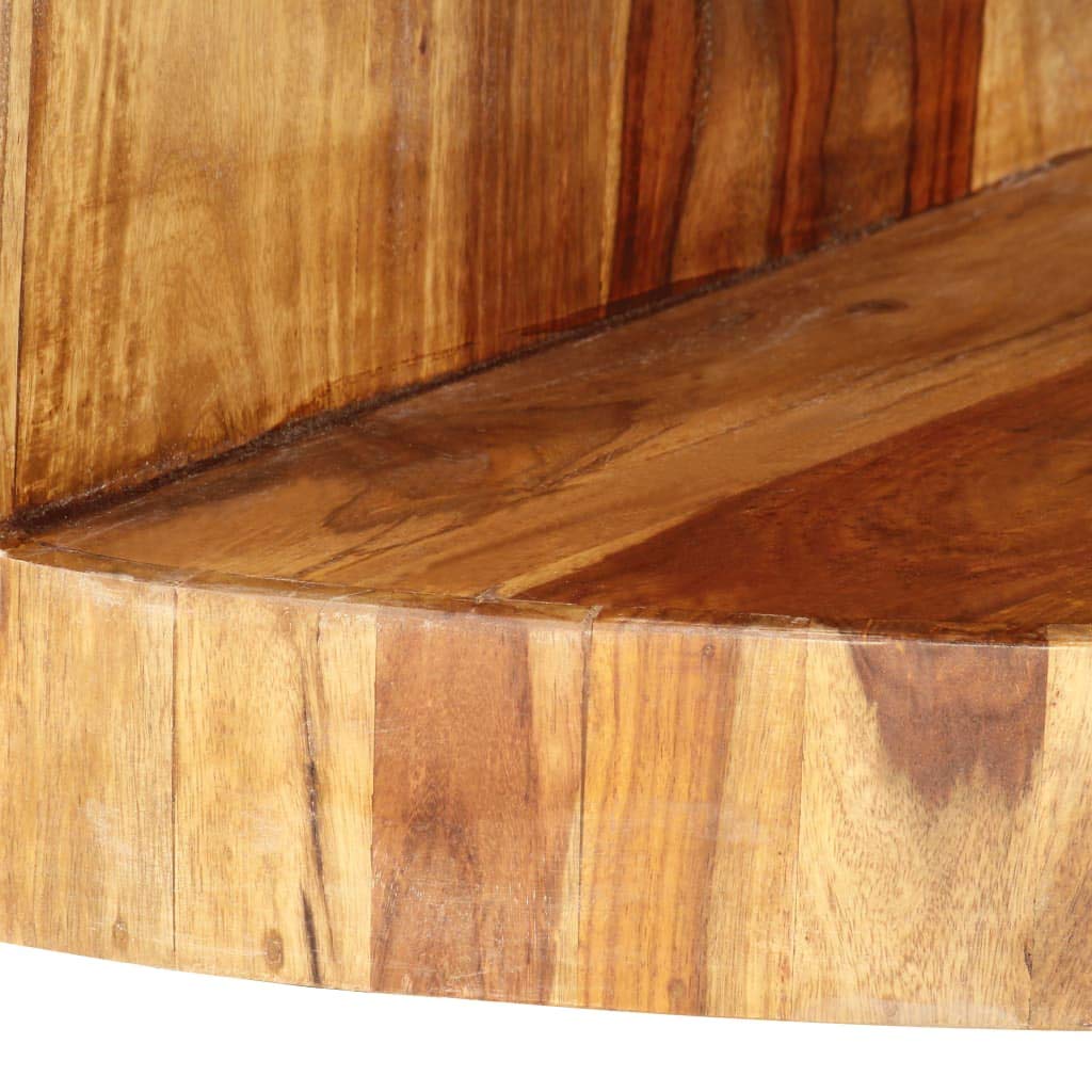 Solid Sheesham Wood Round Coffee Table 25.6 in Diameter Polished Finish G559