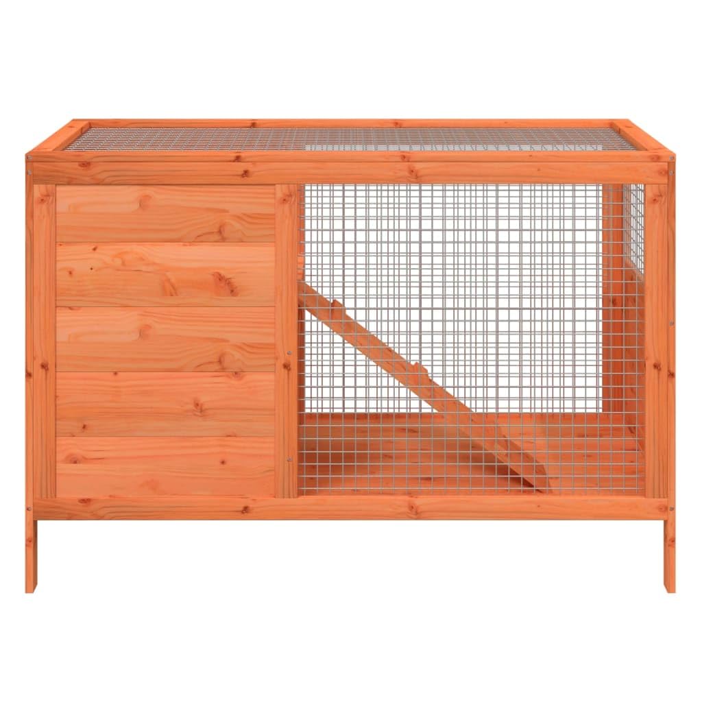 Solid Pine Wood 2 Tier Rabbit Hutch with Ramp P9748