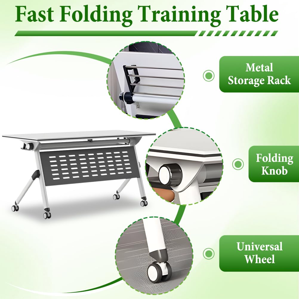 Folding Training Table with Glass Holder 2 Pack M934