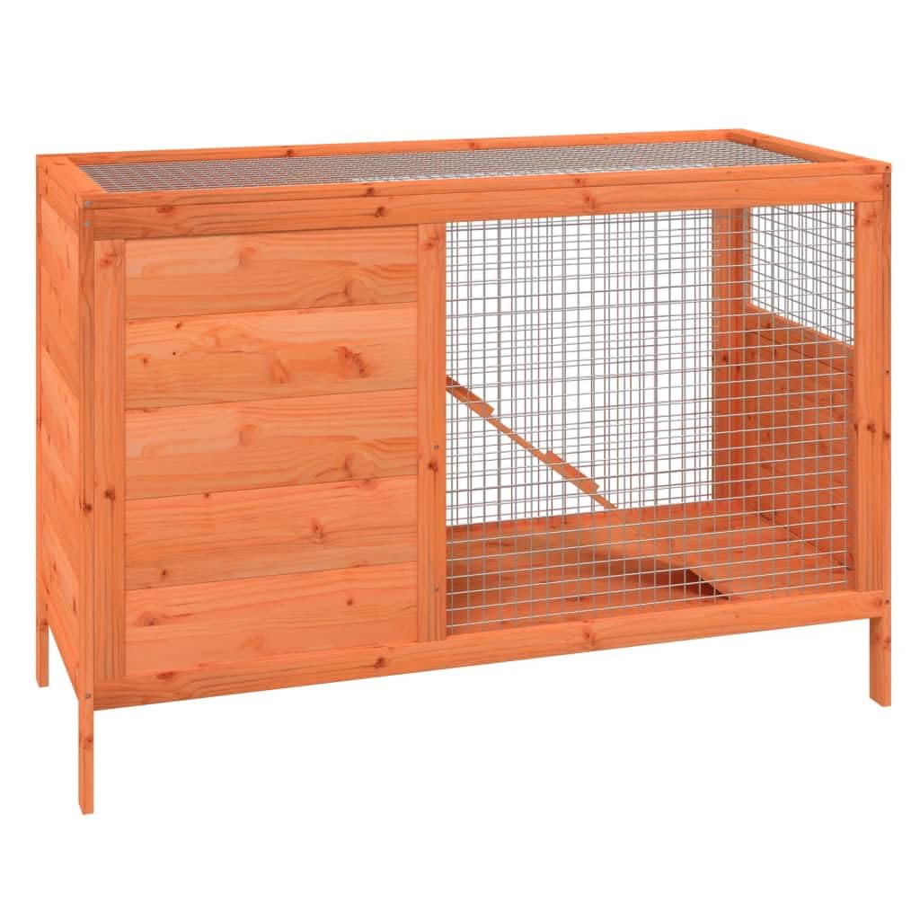 Solid Pine Wood 2 Tier Rabbit Hutch with Ramp P9748