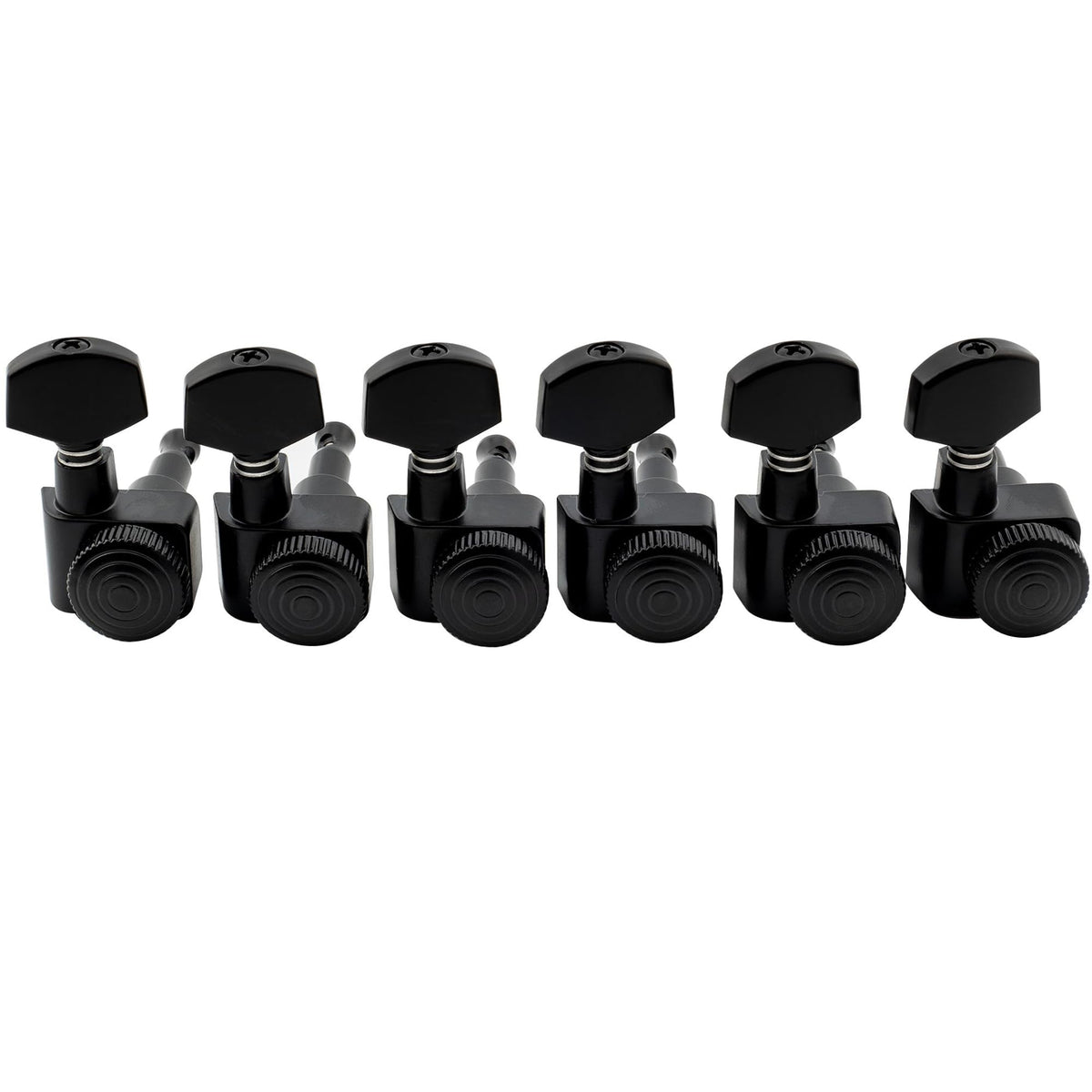 Black 6 Inline Locking Guitar Tuners Set C663