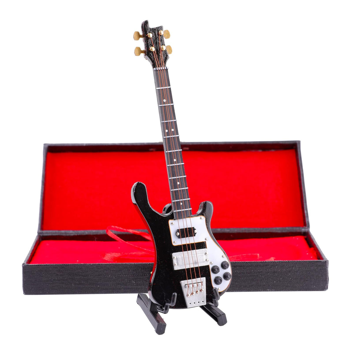 Miniature Electric Bass Guitar with Stand and Case G6769