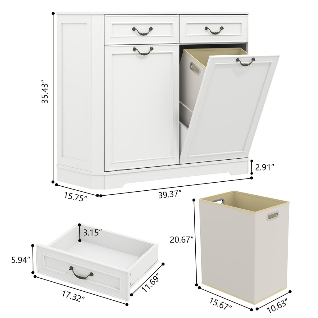 Double Tilt Out Laundry Hamper Cabinet F32511
