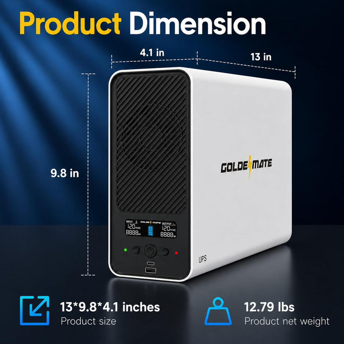 White 1500VA/1000W Lithium UPS Battery Backup & Surge Protector P27894