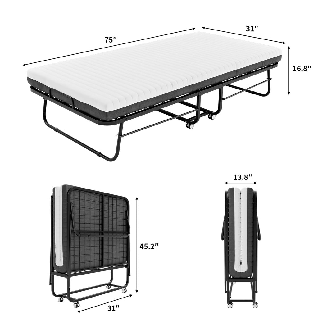 Folding Bed with Memory Foam Mattress Z930