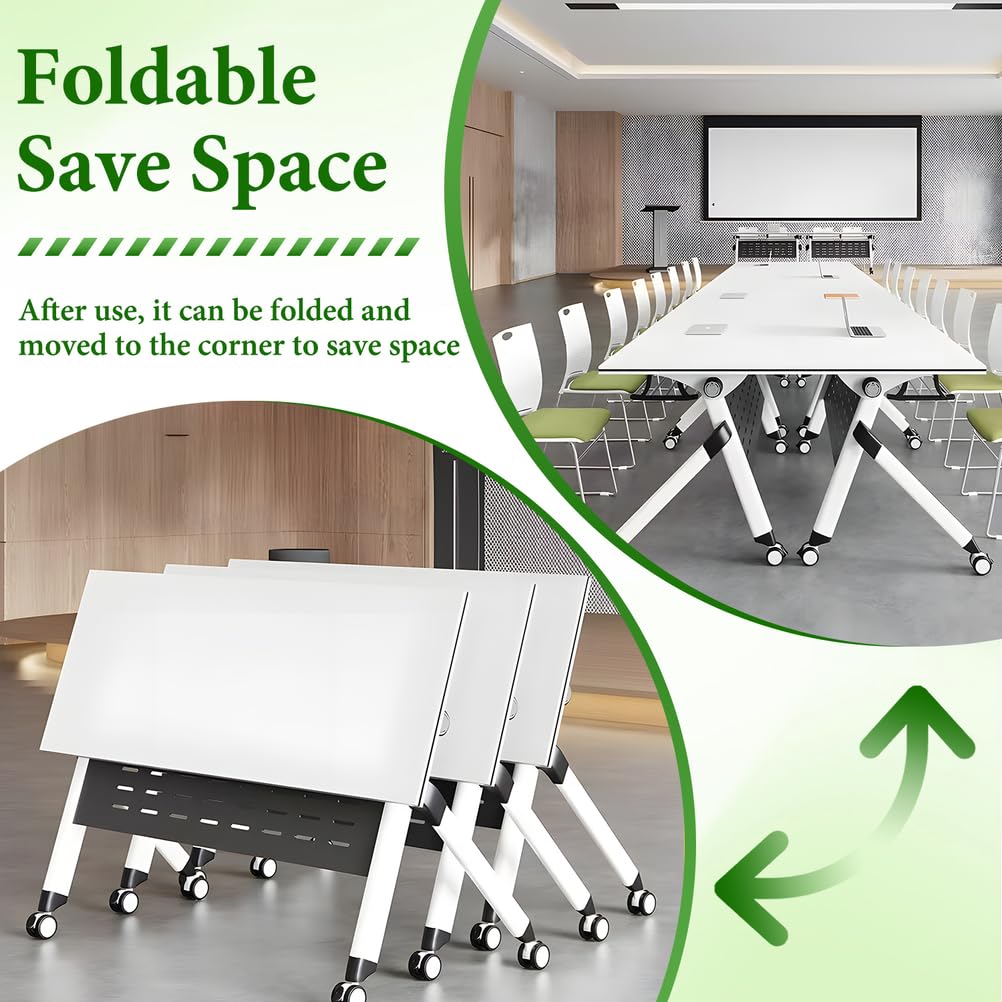 Folding Training Table with Glass Holder 2 Pack M934